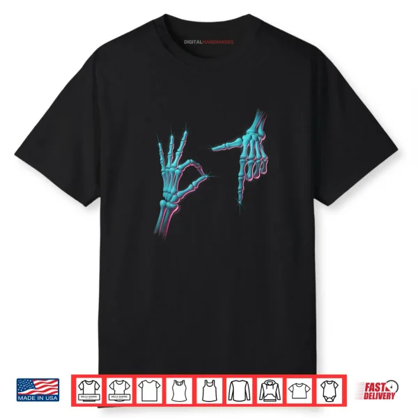 67 Meme Skeleton Hand 6 7 Halloween Six Seven Funny Teens Shirt