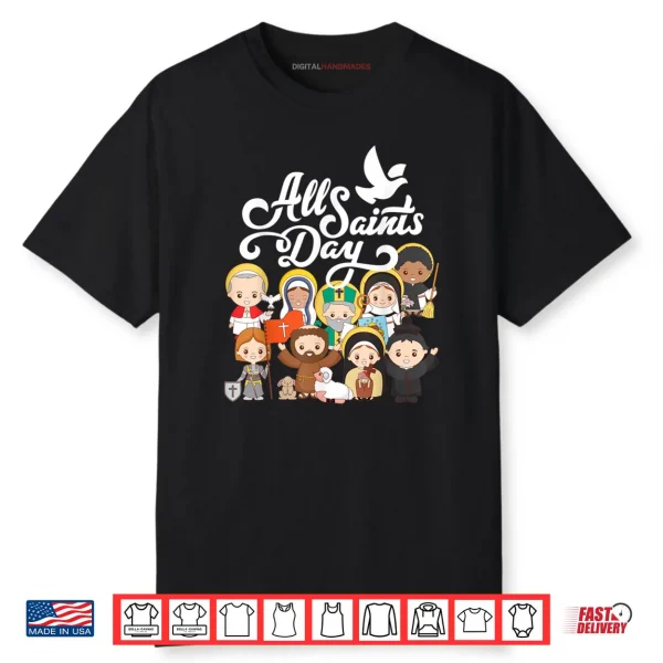All Saints Day Kids Catholic St Francis Therese Joan of Arc Shirt