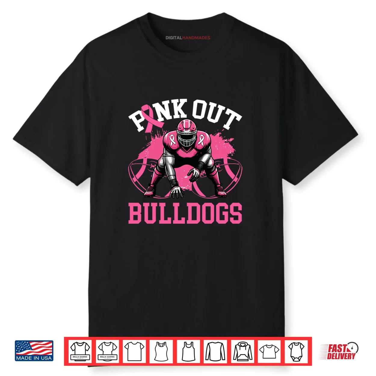Bulldog Pink Out Football Tackle Breast Cancer Awareness Shirt Bulldog Pink Out Football Tackle Breast Cancer Awareness Shirt
