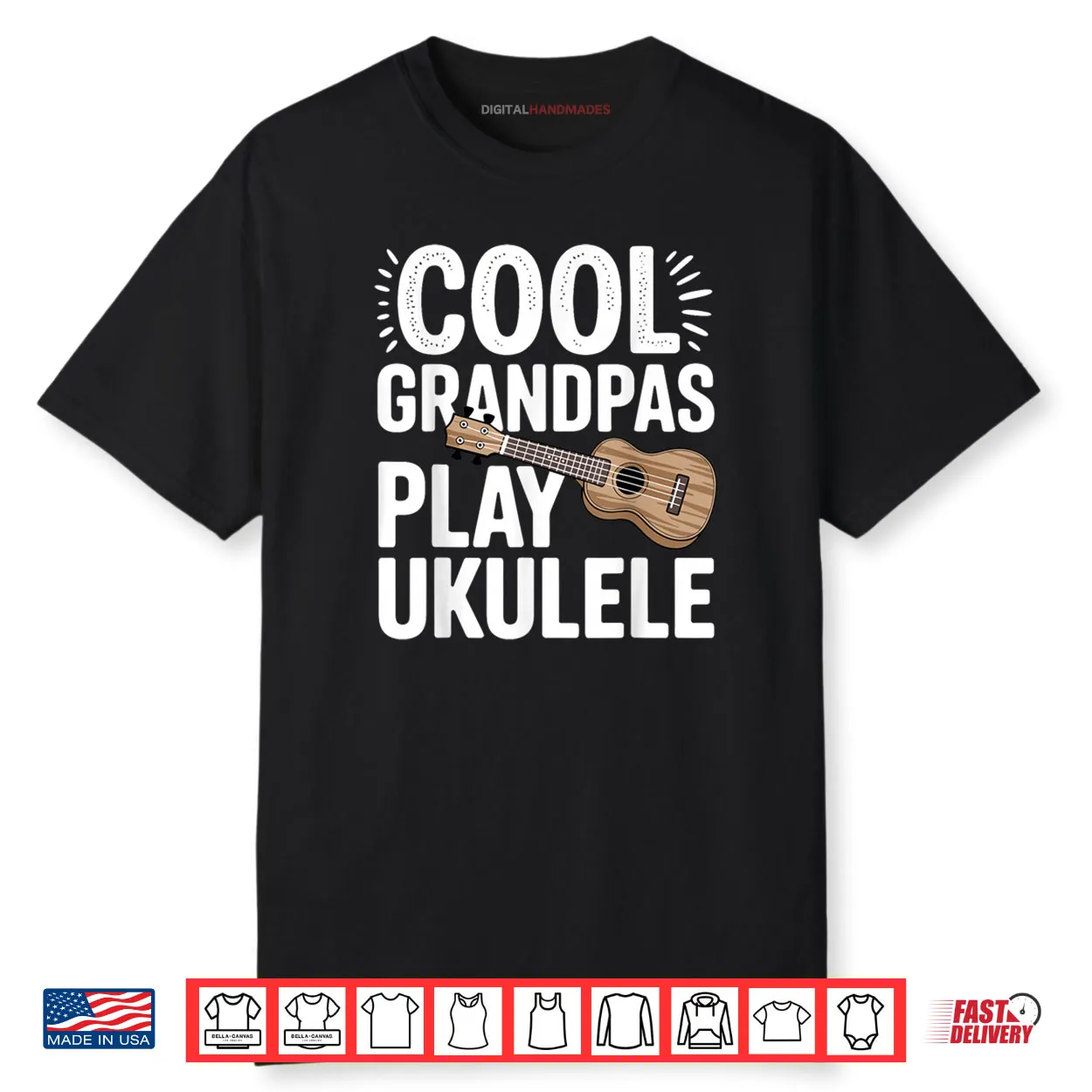 Cool Ukulele Art for Grandpa Men Music Lover Ukulele Player Shirt Cool Ukulele Art for Grandpa Men Music Lover Ukulele Player Shirt