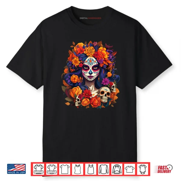 De Los Muertos La Catrina Day of The Dead Sugar Skull Shirt