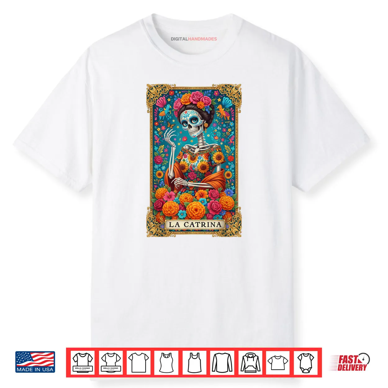 De Los Muertos La Catrina Day of The Dead Women Sugar Skull Shirt De Los Muertos La Catrina Day of The Dead Women Sugar Skull Shirt