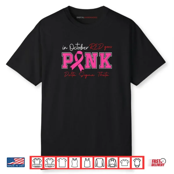 Deltas Wear Pink Breast Cancer Awareness Pink Ribbon Shirt