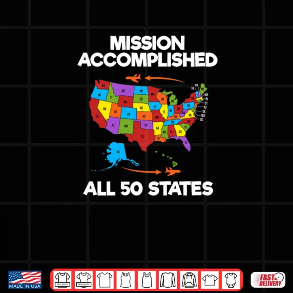 Design 50 States of America Adventure Map Road Trip Travelers Shirt