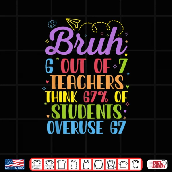 Design 6 Out of 7 Teachers Think 67 of Students Overuse 67 Funny Shirt 1