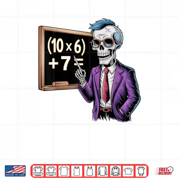 Design 67 Math Teacher Meme Brainrot Six Seven Halloween Equation Shirt