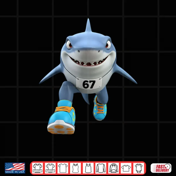 Design 67 Meme Tralalero Tralala Runner Italian Brainrot Shirt