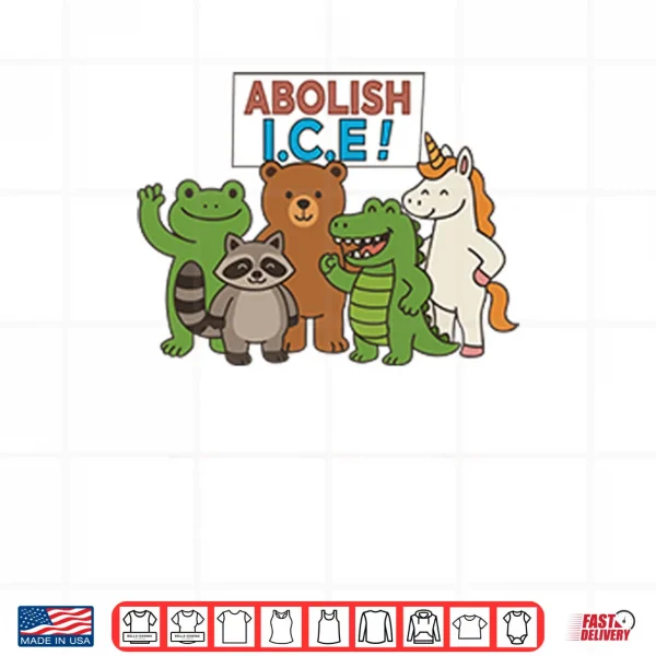 Design Abolish ICE Frog Unicorn Raccoon Bear Dinosaur Protest Shirt
