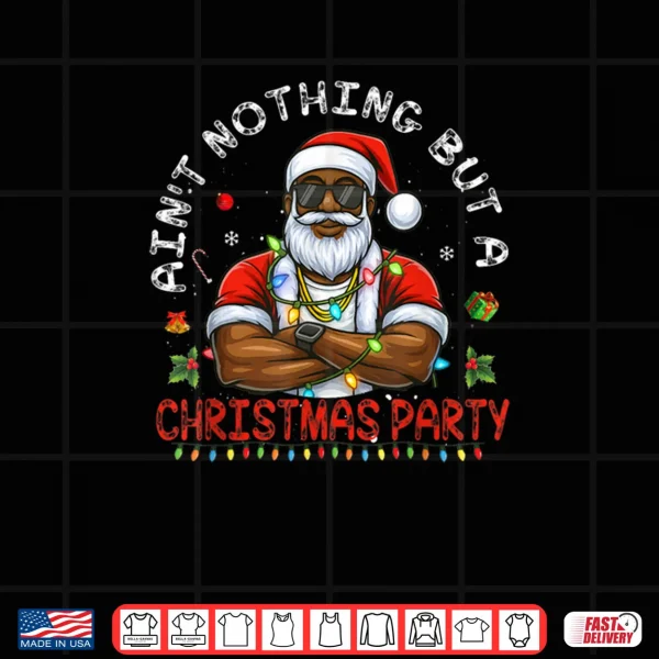 Design African American Santa Claus Christmas Pajama Shirt