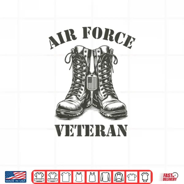 Design Air Force Veteran Military Combat Boots USAF Veterans Shirt