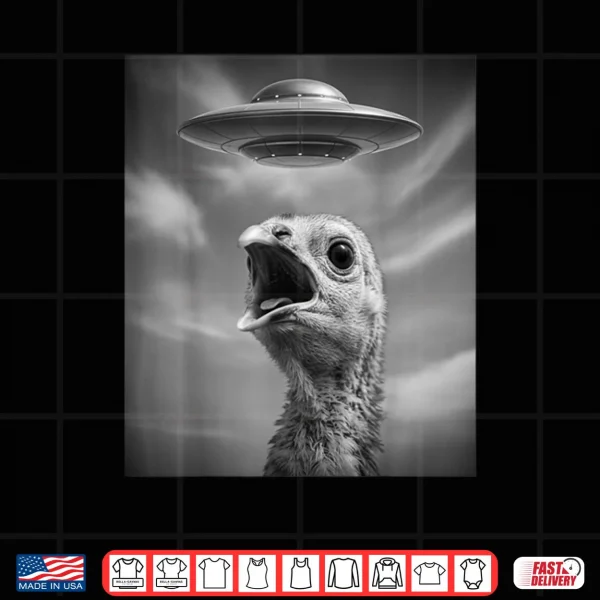 Design Alien Turkey UFO Selfie Thanksgiving Meme Shirt