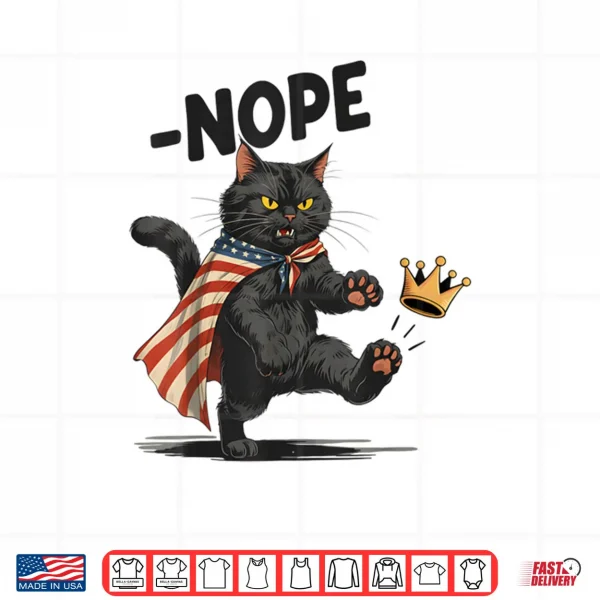 Design Black Cat No Kings October 18 No Kings Day Shirt