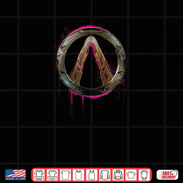 Design Borderlands 4 Graffiti Vault Logo Pink Glow Video Game Shirt