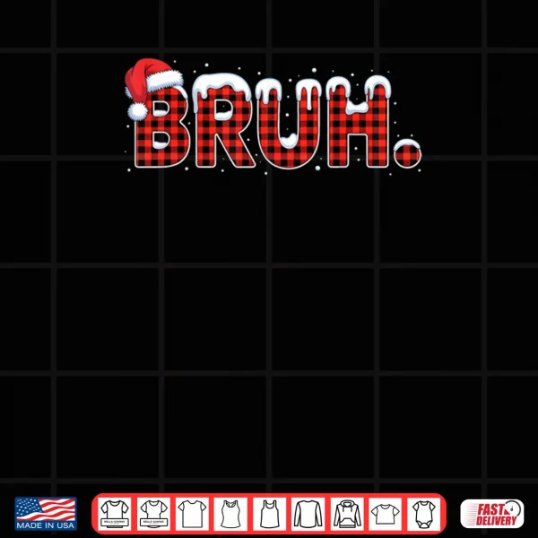 Design Bruh Christmas Plaid Teens Boys Kids Xmas Pajamas Shirt