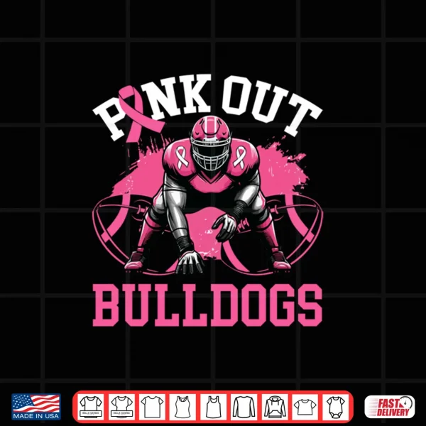 Bulldog Pink Out Football Tackle Breast Cancer Awareness Shirt 3 Design Bulldog Pink Out Football Tackle Breast Cancer Awareness Shirt