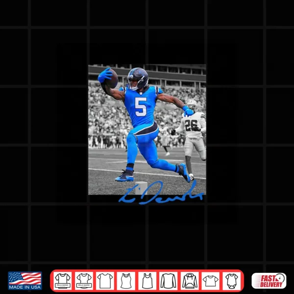 Design Carolina Panthers Rico Dowdle Black NFL Flash Features Week 6 Shirt