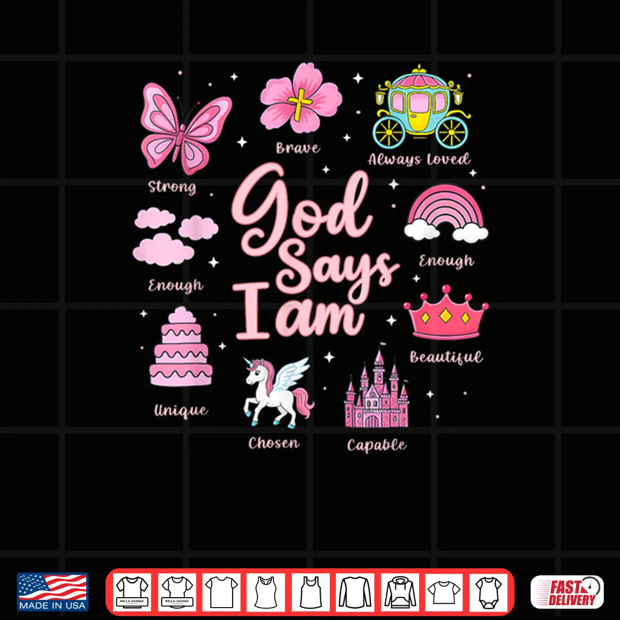 Cartoon God Say I Am Princess Girl Shirt Cartoon God Say I Am Princess Girl Shirt