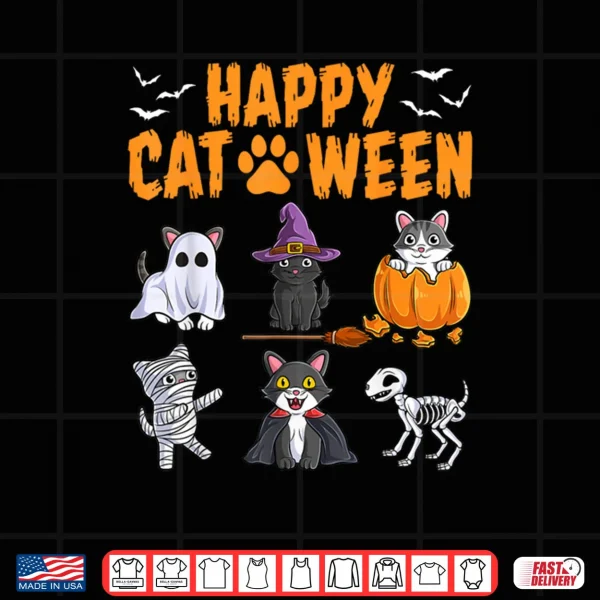 Design Cats Halloween Spooky Holiday Cute Kitten Cat Halloween Shirt