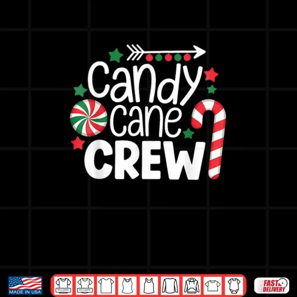Design Christmas Candy Cane Crew Shirt Women Girls Boys Kids Xmas Shirt