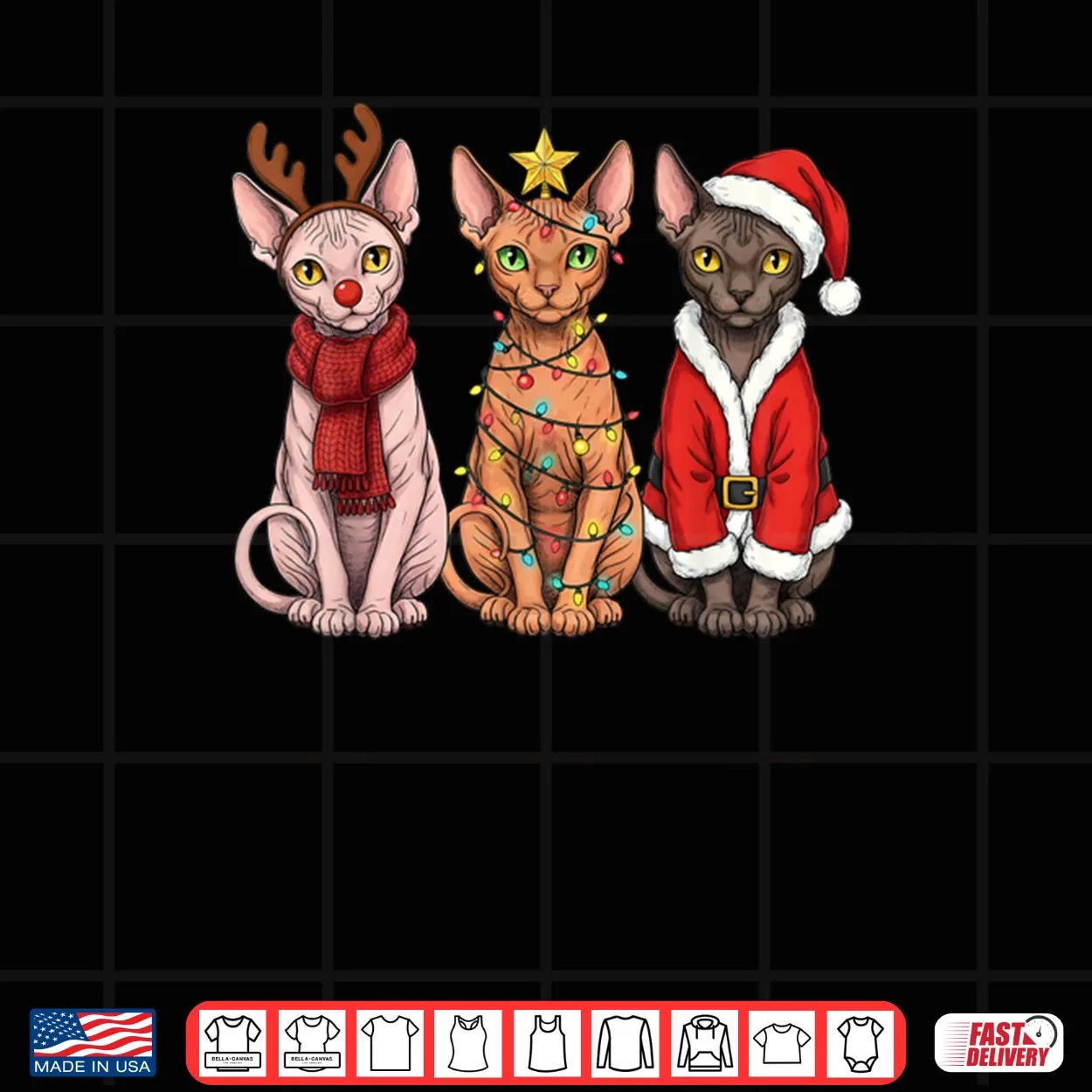 Christmas Sphynx Cat Santa Reindeer Shirt Christmas Sphynx Cat Santa Reindeer Shirt