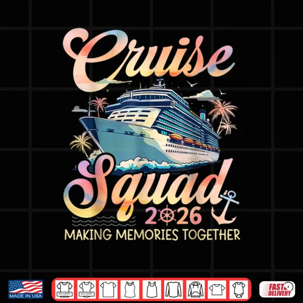 Design Cruise Squad 2026 Family Group Matching Summer Vacation Shirt