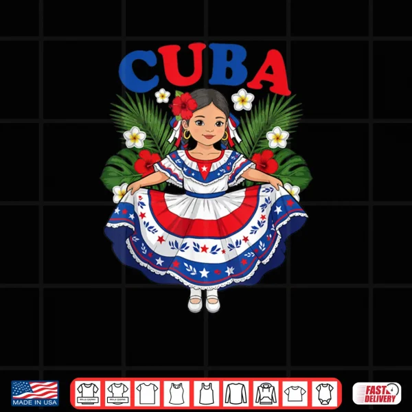 Cuba Cuban Girl Traditional Dress Tropical Flowers Shirt 3 Design Cuba Cuban Girl Traditional Dress Tropical Flowers Shirt