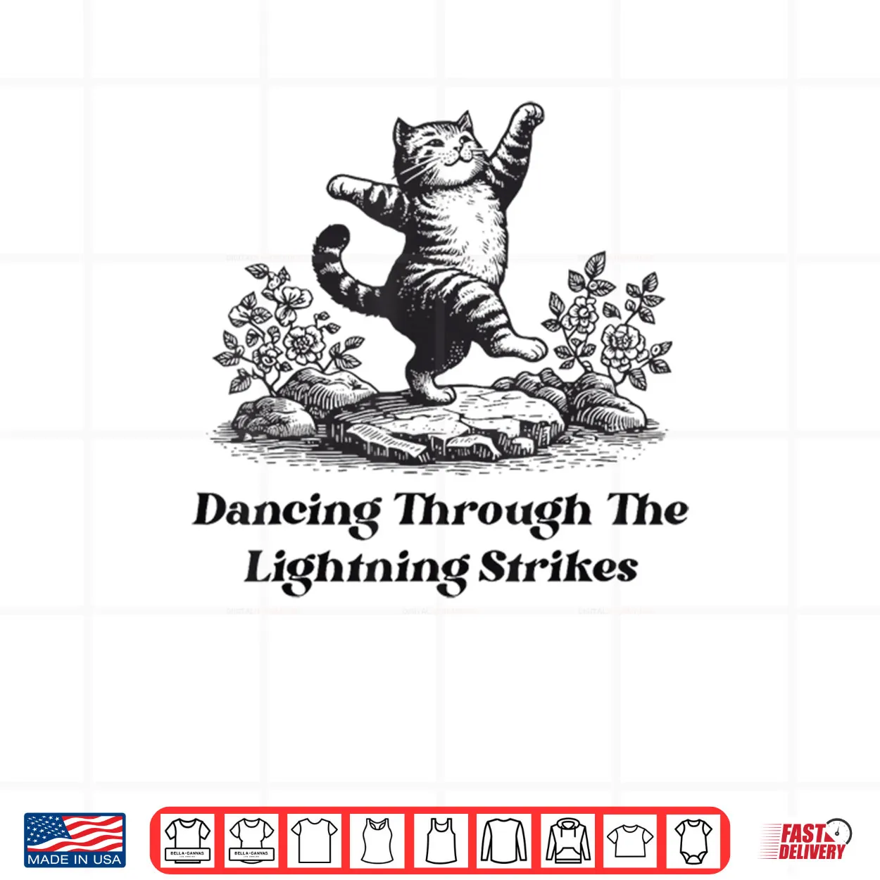 Dancing Through The Lightning Strikes Dancing Cat Funny Shirt Dancing Through The Lightning Strikes Dancing Cat Funny Shirt