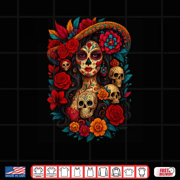 Dia De Los Muertos Mexican Day of The Dead Floral Women Shirt 3 Design Dia De Los Muertos Mexican Day of The Dead Floral Women Shirt