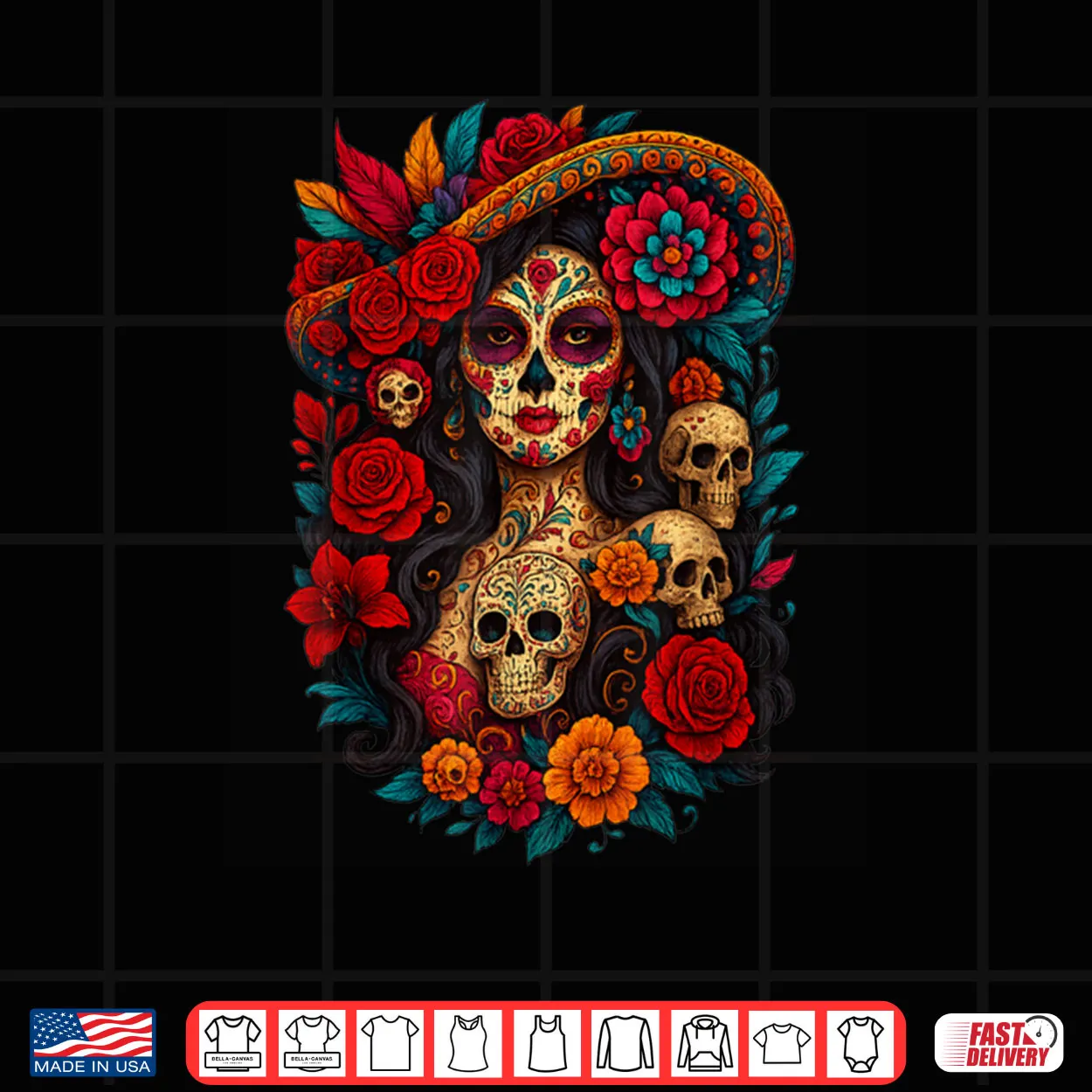 Dia De Los Muertos Mexican Day of The Dead Floral Women Shirt Dia De Los Muertos Mexican Day of The Dead Floral Women Shirt