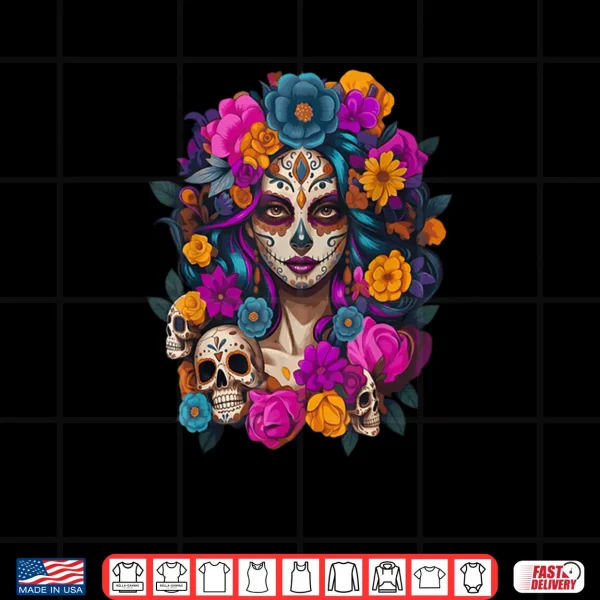 Dia De Los Muertos Mexican Day of The Dead Sugar Skull Shirt 3 Design Dia De Los Muertos Mexican Day of The Dead Sugar Skull Shirt