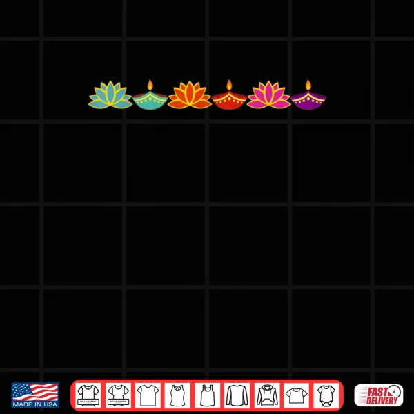 Design Diwali Hindu Festival Lights Rangoli Diya Colorful Festive Shirt