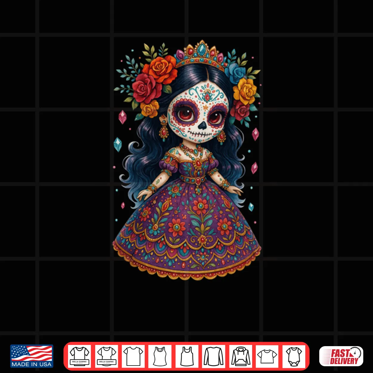 Flower Woman Day Of The Dead Dia De Los Muertos Catrina Shirt Flower Woman Day Of The Dead Dia De Los Muertos Catrina Shirt