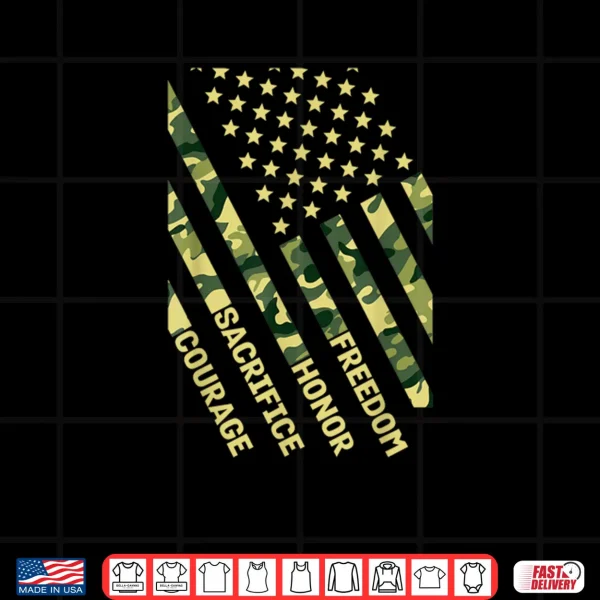 American by Birth Veteran by Choice US Flag Veterans Day Shirt 3 Design Freedom Honor Courage Sacrifice American Flag Veterans Day Shirt