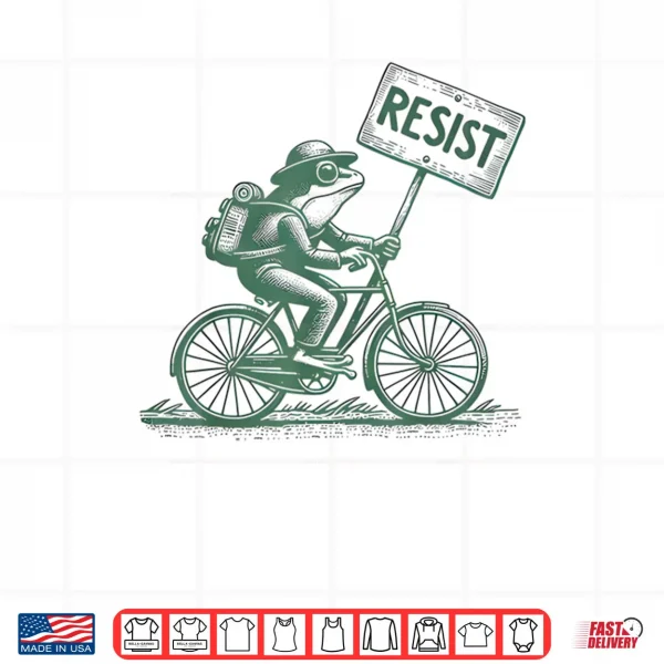 Design Frog On Bike Resist Portland Frog Protest Shirt