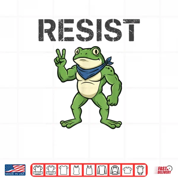Design Frogs Resist Cartoon Frog Protest Art Funny Portland Shirt