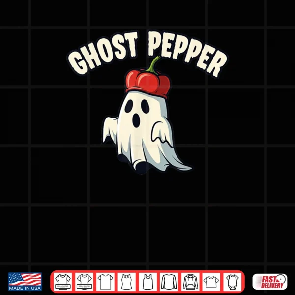 Ghost Pepper Spicy Food Halloween Pun Shirt 3 Design Ghost Pepper Spicy Food Halloween Pun Shirt