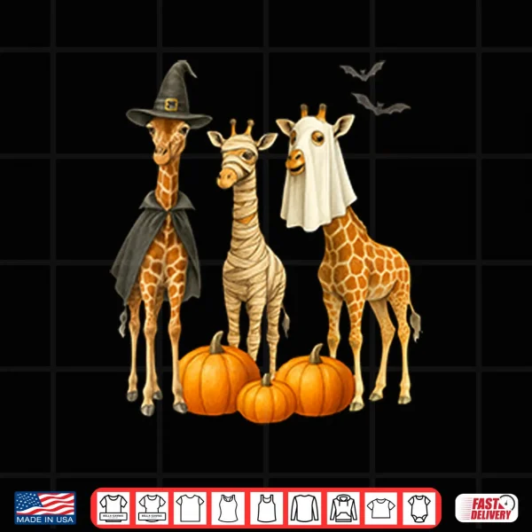 Design Giraffe Boo Mummy Witch Halloween Shirt