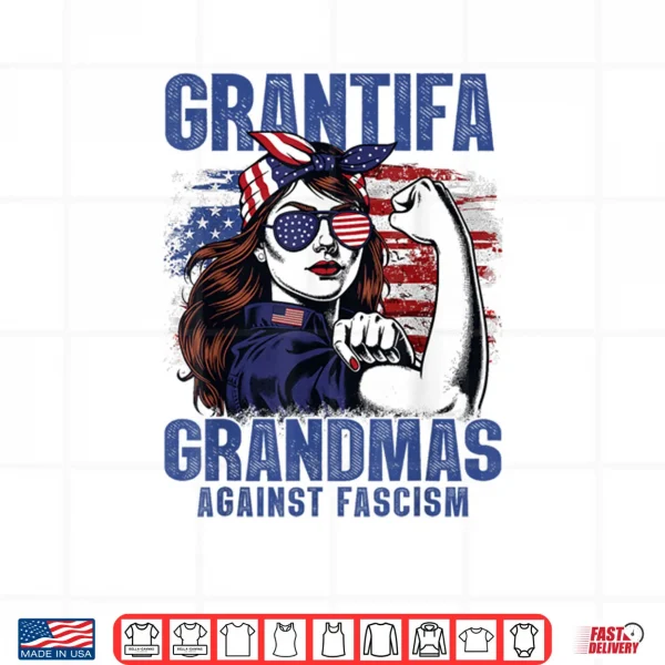 Design Grantifa Grandmas Against Fascism Flag Resist No Kings 50501 Shirt