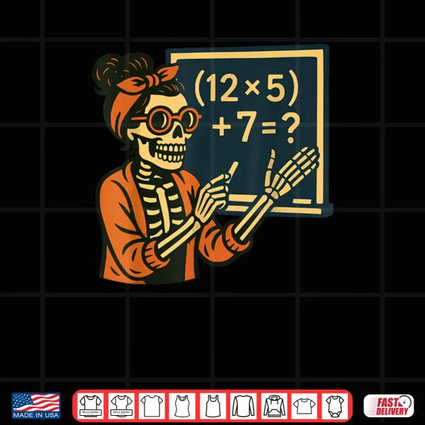 Design Halloween Teacher Six Seven Meme 6 7 Skeleton Spooky Costume Shirt