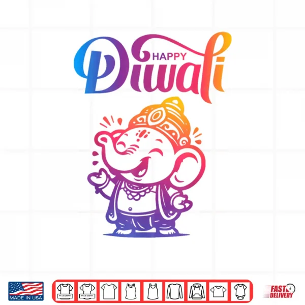 Happy Diwali Deepavali Hindu Indian Festival of Lights Elephant Shirt 3 Design Happy Diwali Deepavali Hindu Indian Festival of Lights Elephant Shirt