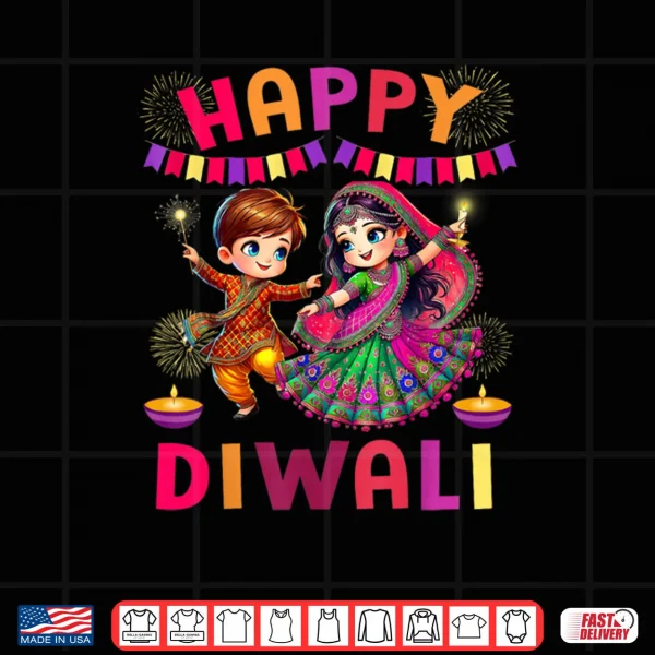 Design Happy Diwali Festival Lights Matching Indian Family Couples Shirt