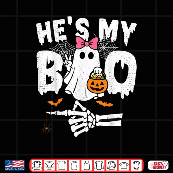 Design Hes My Boo Matching Couple Halloween Couples Shirt