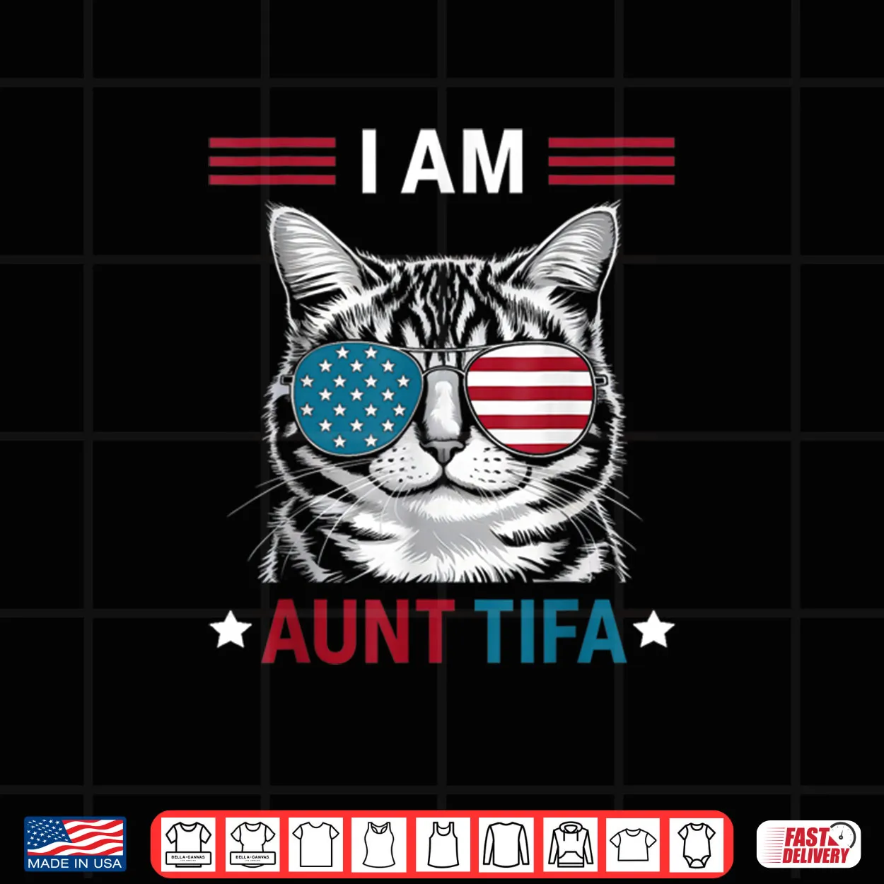 I Am Aunt Tifa Cat Patriotic Shirt I Am Aunt Tifa Cat Patriotic Shirt