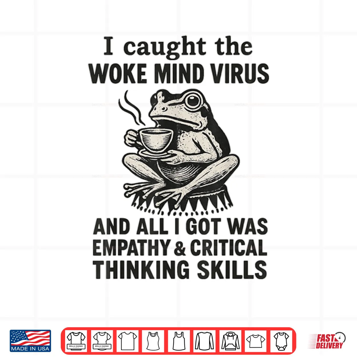 I Caught The Woke Mind Virus No Kings Protest Sign Frog Shirt I Caught The Woke Mind Virus No Kings Protest Sign Frog Shirt