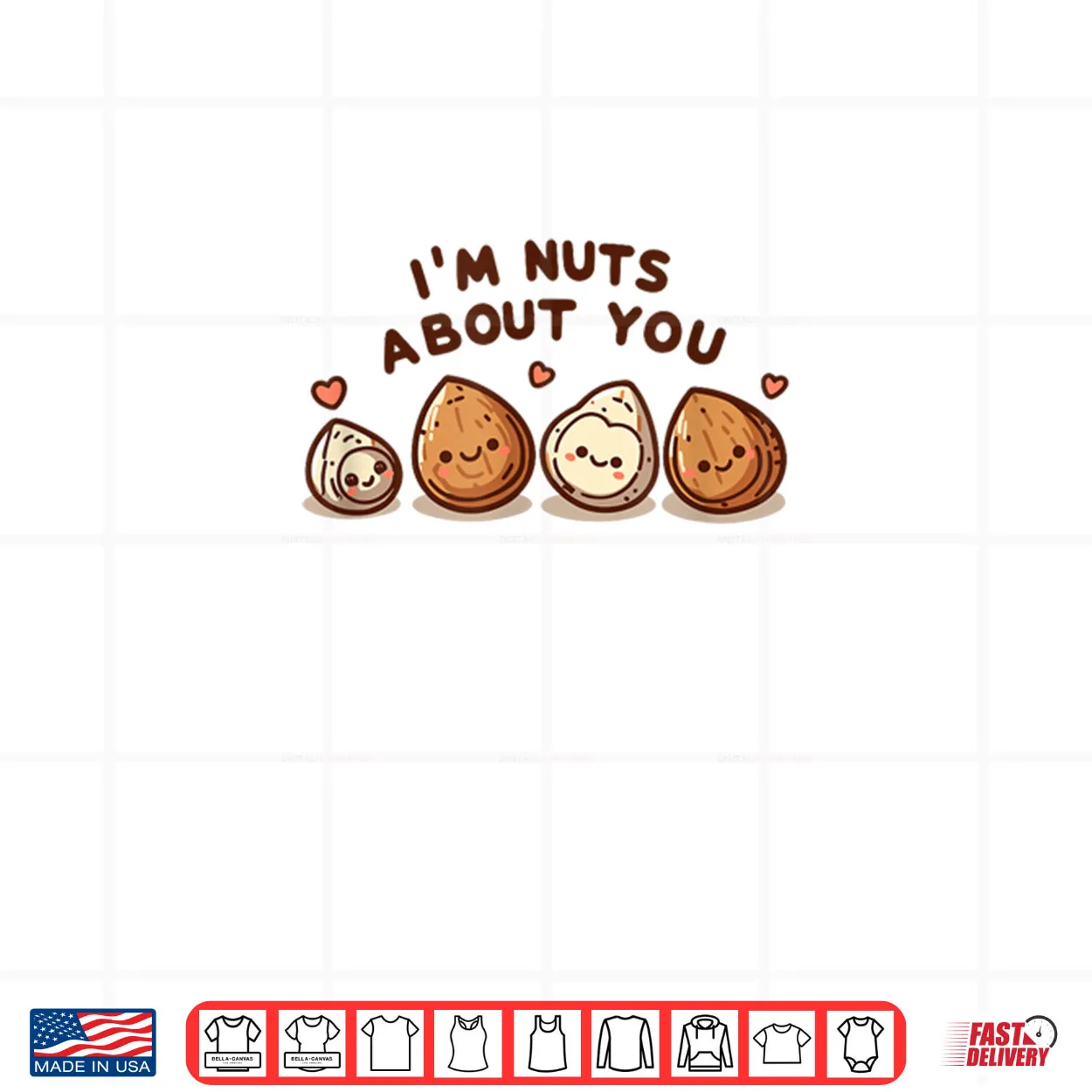 I’m Nuts About You Cute Cartoon Nut Valentine’s Day Shirt I’m Nuts About You Cute Cartoon Nut Valentine’s Day Shirt