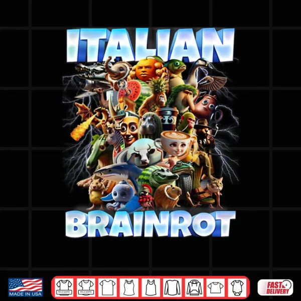 Italian Brainrot Characters Funny Meme Popular Trend Gen Z Shirt 3 Design Italian Brainrot Characters Funny Meme Popular Trend Gen Z Shirt