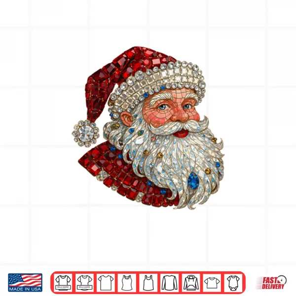 Design Jeweled Glam Santa Sparkle Christmas Shirt