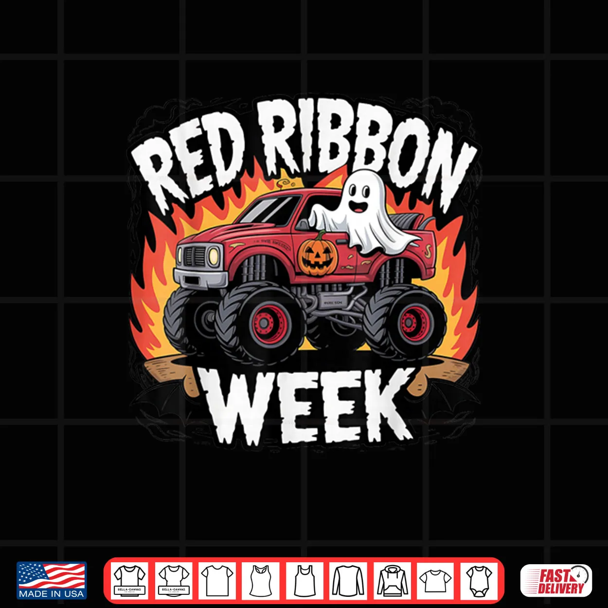 Kids Red Ribbon Week Awareness Monster Truck Shirt Kids Red Ribbon Week Awareness Monster Truck Shirt