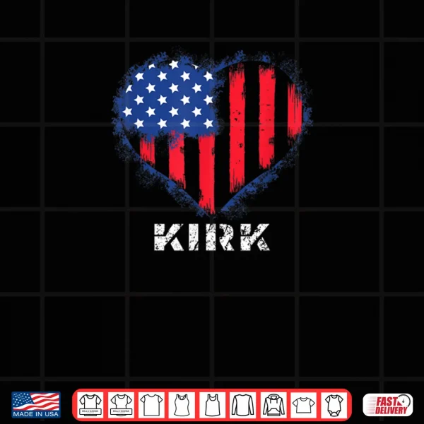 Design Kirk USA Flag Heart Shirt