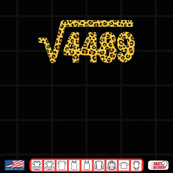 Design Leopard Pattern Meme Square Root 4489 Slang Math Teacher Shirt